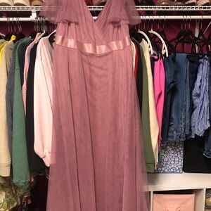 Ever Pretty Pink Ruffled Tiered Sleeveless Gown